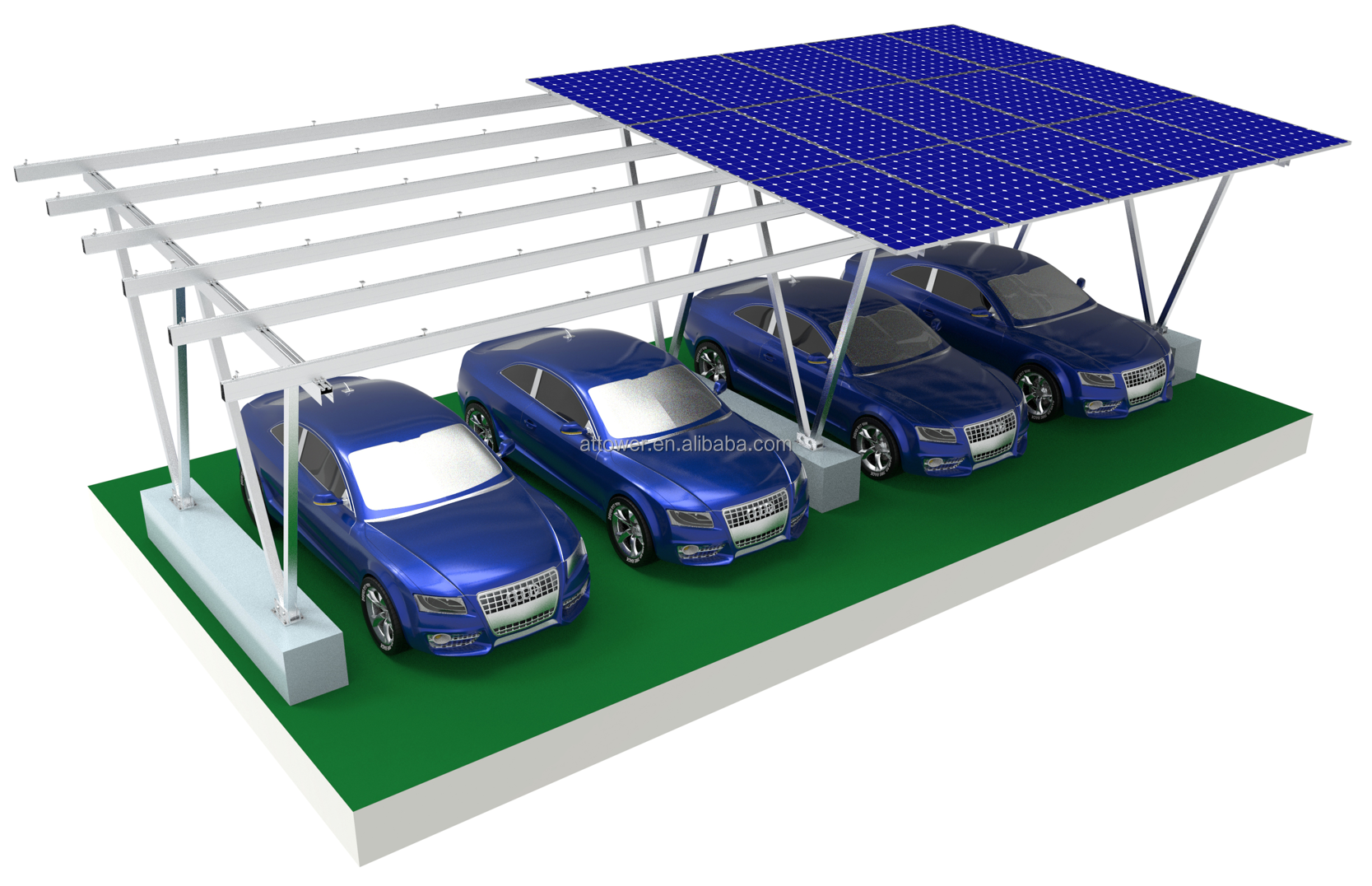 Waterproof Aluminum Solar Panel Carport Photovoltaic Support System supplier