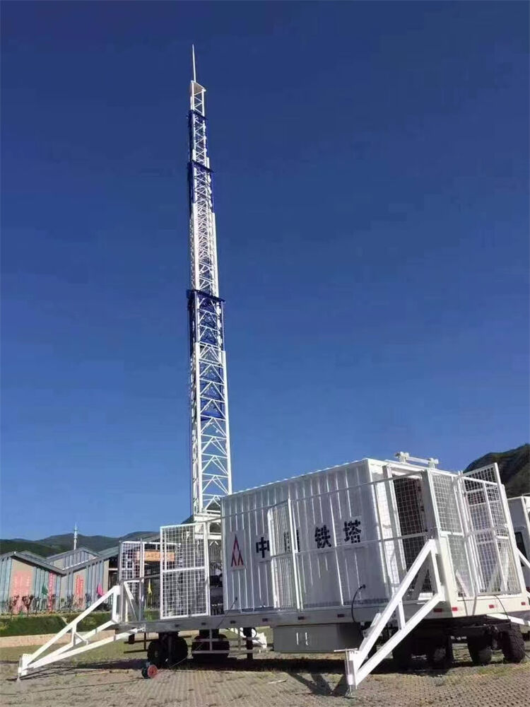 Pembuatan Menara Antena Komunikasi Seluler WIFI Telecom COW (Cell On Wheels).