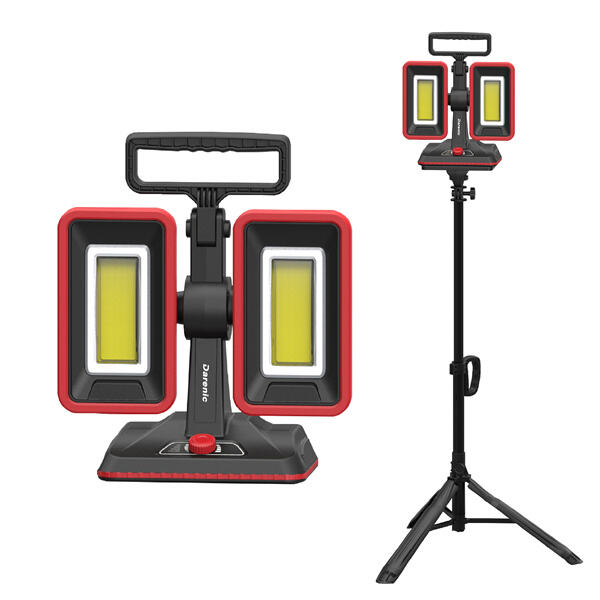Battery-operated flood lights with stand offer convenient lighting without the need for electricity.