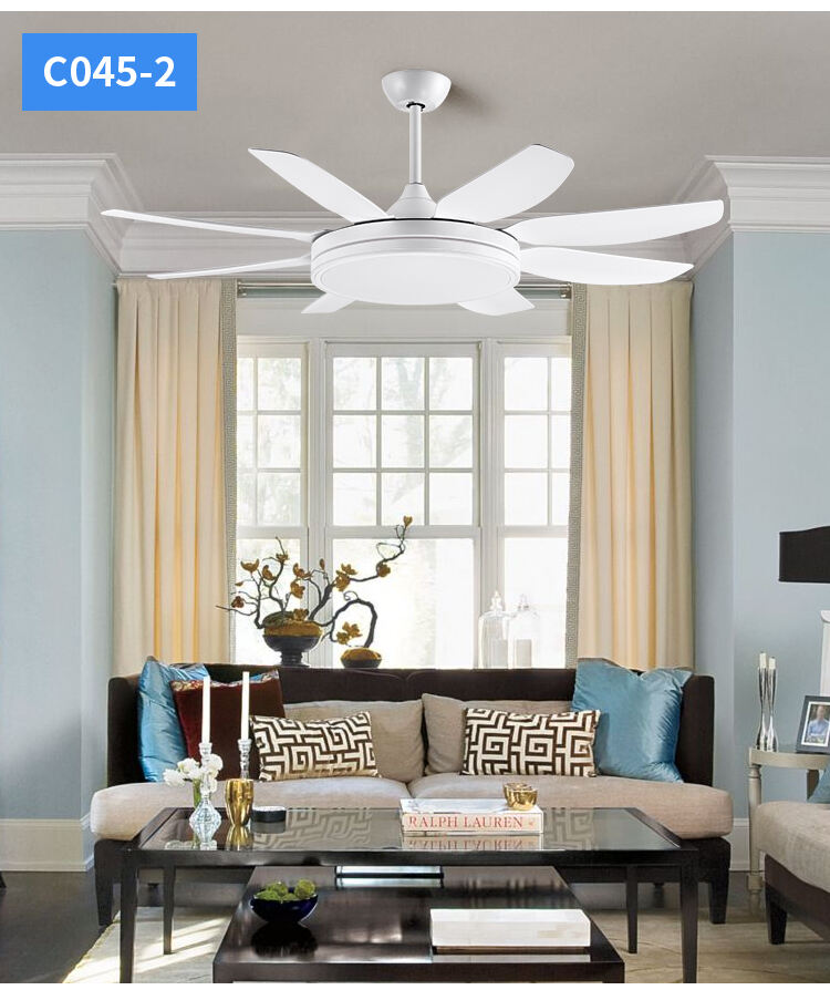 BIG 72in Black White Fandelier Ceiling Fan with Light Ceiling Fan Light with Remote Control Led Ceiling Fan Lamp for Living Room factory