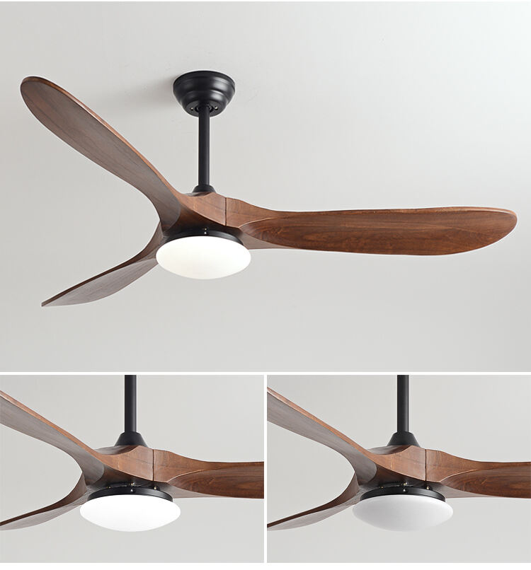High Quality Propeller Ceiling Fan Light Minimalist Ceiling Fan with Light 3 Metal Blades Ce Rohs EMC Fan and Light in Ceiling details