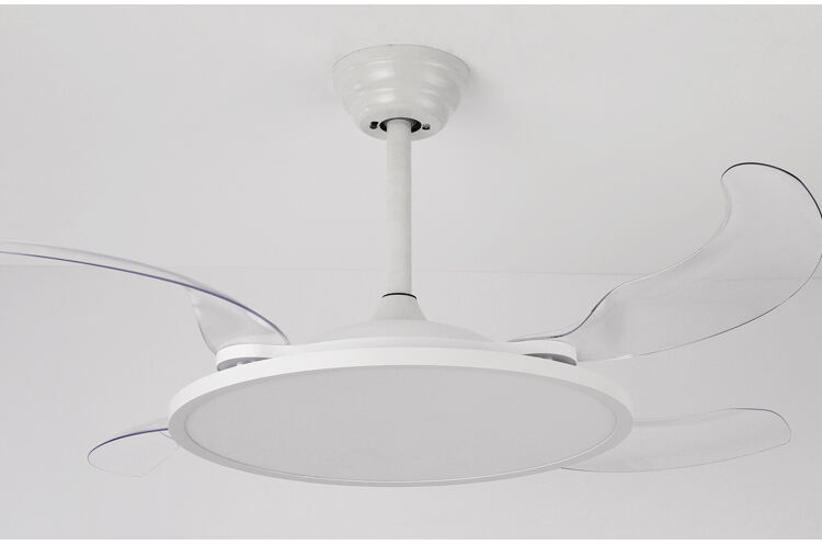 New 42in White Black Ceiling Fan with Light and Remote Control 4 Blades Fan with Lamp 42 Inch Ceiling Fan with Light for Bedroom factory