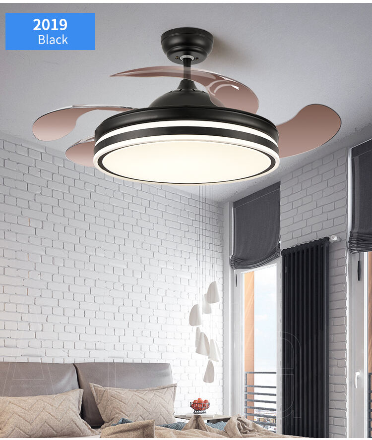 Modern White Ceiling Fan with Light for Bedroom 110V 220V Fan Lamp 72w Led Ceiling Fan Light and Remote Control 3 Color Dimmable manufacture