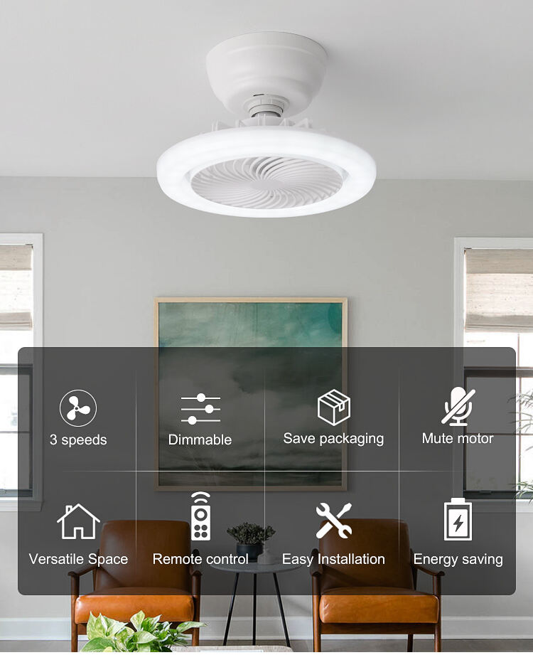 Factory Socket Fan Light Bulb Small Socket Fan Light Dimmable Screw in Socket Fan Light with Remote Control factory