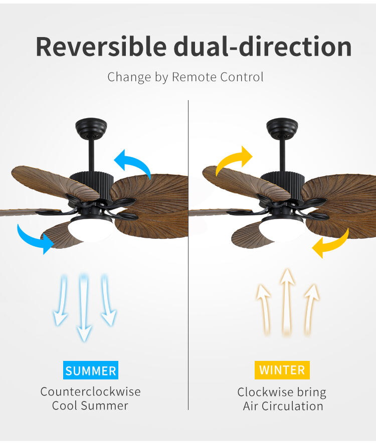 Hot Selling Tropical Ceiling Fan with Light Low Profile Ceiling Fan with Light Wood Blades Fan with Light and Remote manufacture