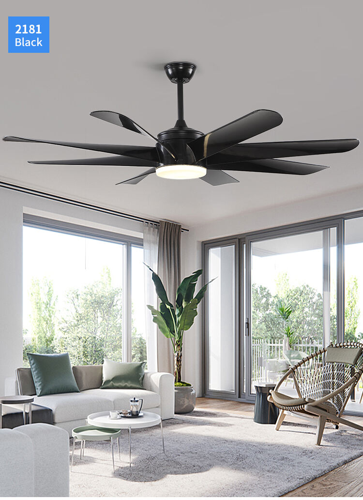 8 Blade Indoor Fan with Light Low Profile Ceiling Fan with Lights Large Modern 60 Inch Ceiling Fan with Light and Remote Control manufacture
