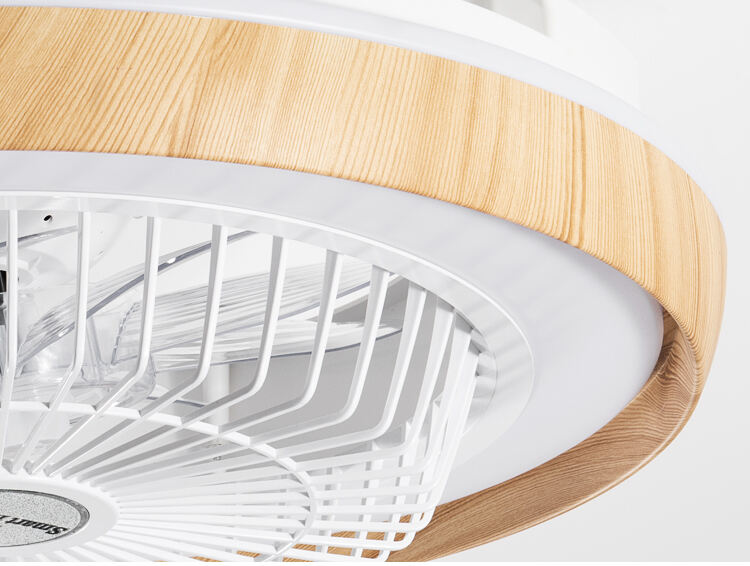 XD273 New Wood Grain Fan Light with Speaker and with Light Lamps with Fan App Control Tuya Alexa Google Control manufacture