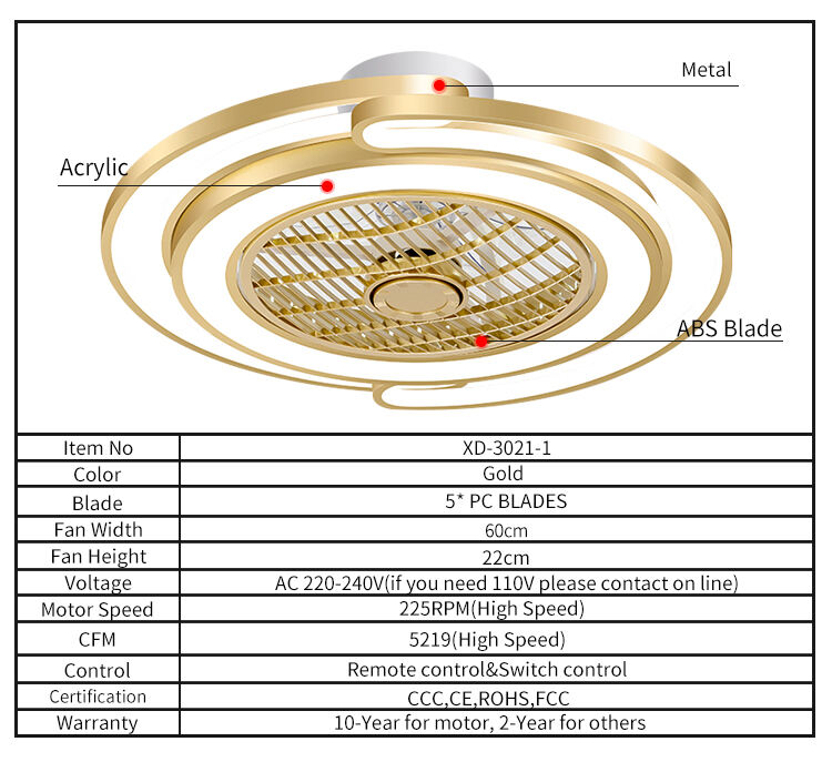 Fan Light Ceiling Fan with Light and Remote 52 Inch White and Gold Ceiling Fan with Light for Bedroom manufacture