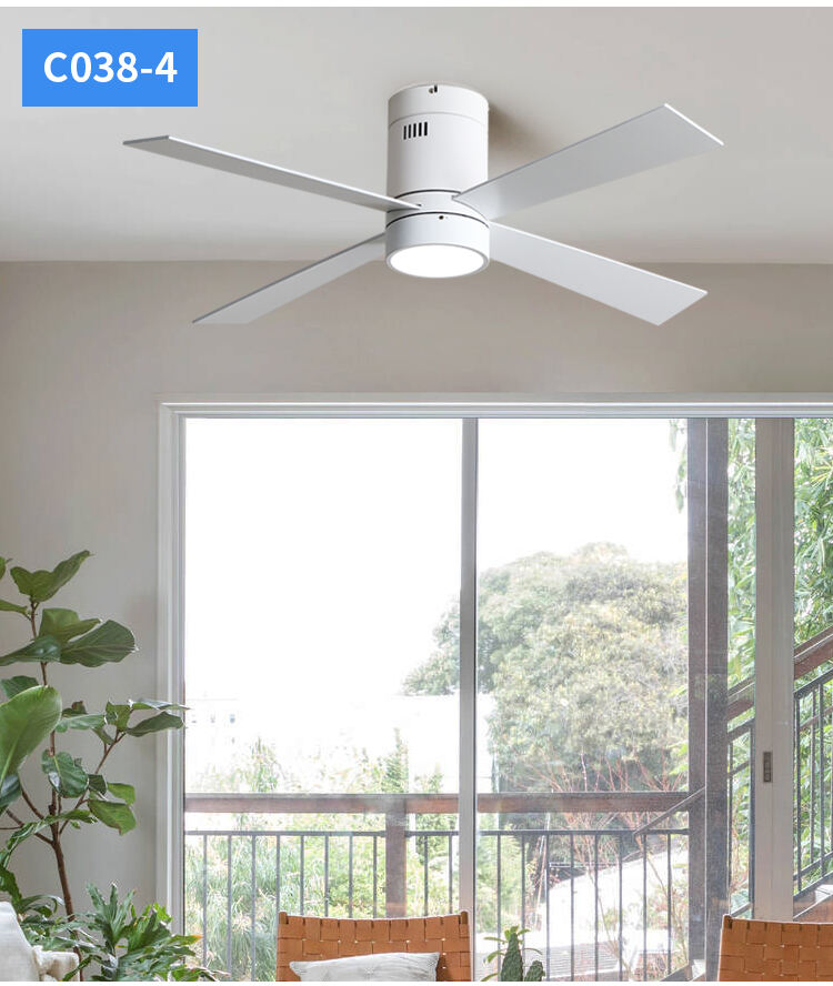 Metal Low Profile Ceiling Fans with Lights and Remote Brown Fan Lamp 52 Inch Ceiling Fans with Lights for Living Room Bedroom supplier