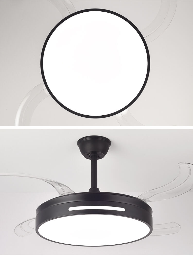 Y095 Modern Remote Control 42 Inch Bladeless 110/220v Ceiling Fans with Lights Lamp Led Designer Luz Con Ventilador Oculto Techo supplier