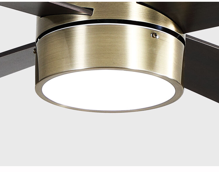 Metal Low Profile Ceiling Fans with Lights and Remote Brown Fan Lamp 52 Inch Ceiling Fans with Lights for Living Room Bedroom factory