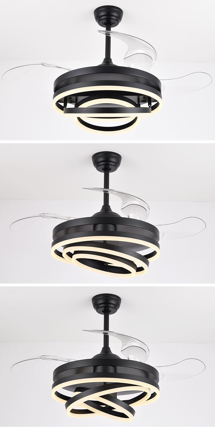 Unique Modern White Ceiling Fan with Light for Bedroom Fan Lamp 72w Led Ceiling Fans Light and Remote Control 3 Colors Dimmable factory