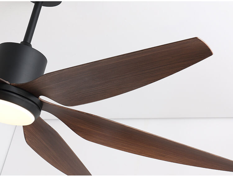 Black 6blade Nordic Ceiling Fan Light Dining Living Room Black 6 Blades Ceiling Fans with Lights and Remote Control for Bedroom factory