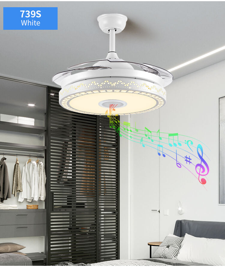 RGB LED Chandelier Ceiling Fans with Lights and Remote Chandelier Fan and Light bluetooth Music Player Chandelier Fan with Lamp details