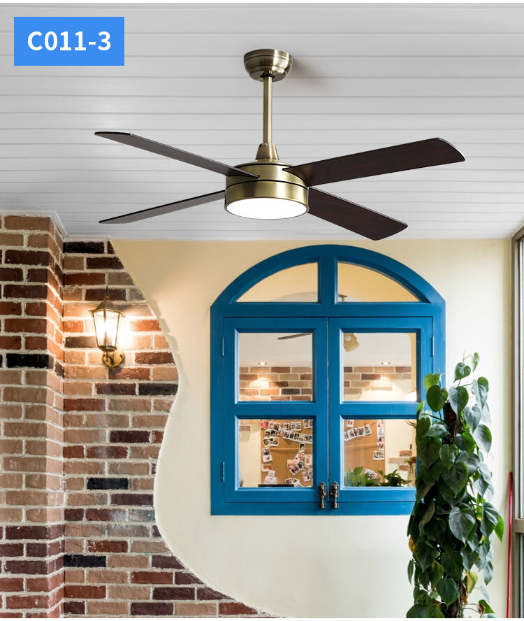 2025 New 42INCH 52INCH Indoor Ceiling Lamps with Fans Ceiling Fan Lamp with Remote Control Fan with Light for Bedroom manufacture