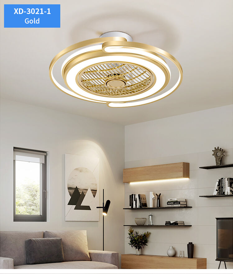Fan Light Ceiling Fan with Light and Remote 52 Inch White and Gold Ceiling Fan with Light for Bedroom manufacture