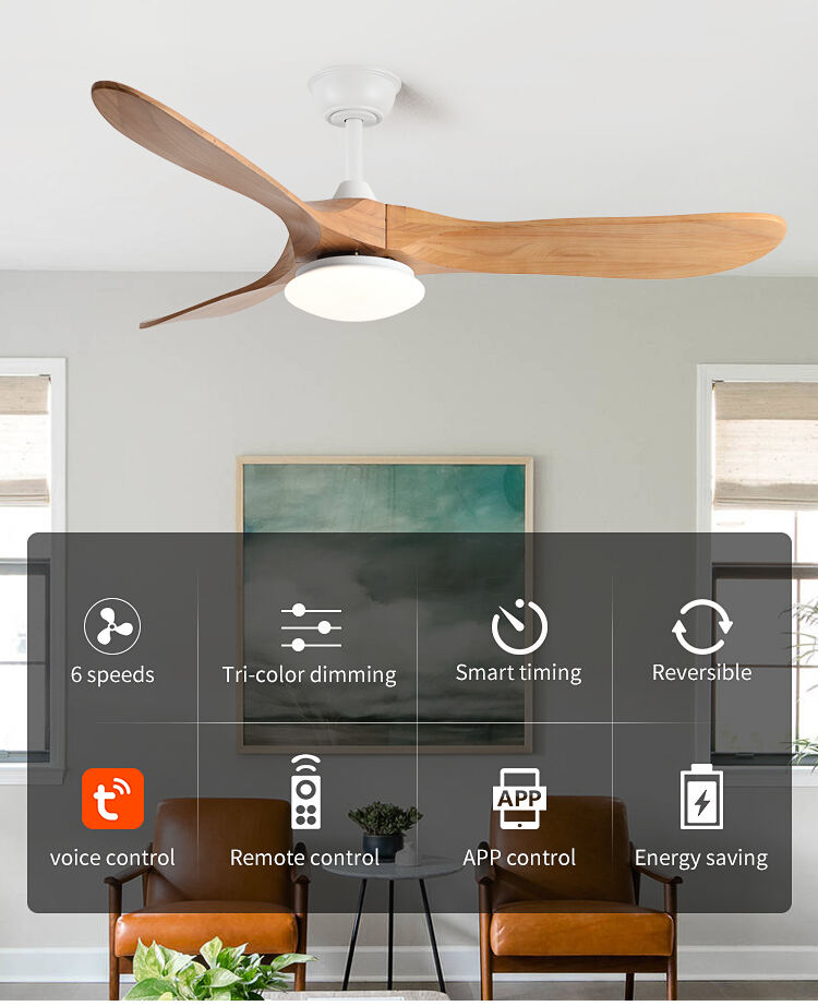 High Quality Propeller Ceiling Fan Light Minimalist Ceiling Fan with Light 3 Metal Blades Ce Rohs EMC Fan and Light in Ceiling details