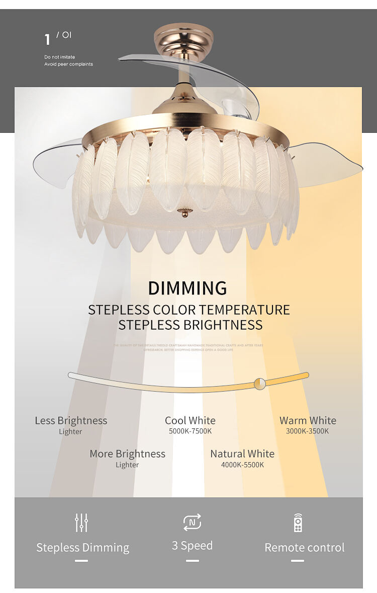 Y128 Modern Ceiling Fans with Crystal Fan Light 110/220V LED Decorative Bladeless Remote Control New Creative Design DC Motor factory