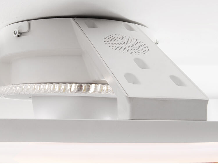 XD273 New Wood Grain Fan Light with Speaker and with Light Lamps with Fan App Control Tuya Alexa Google Control factory