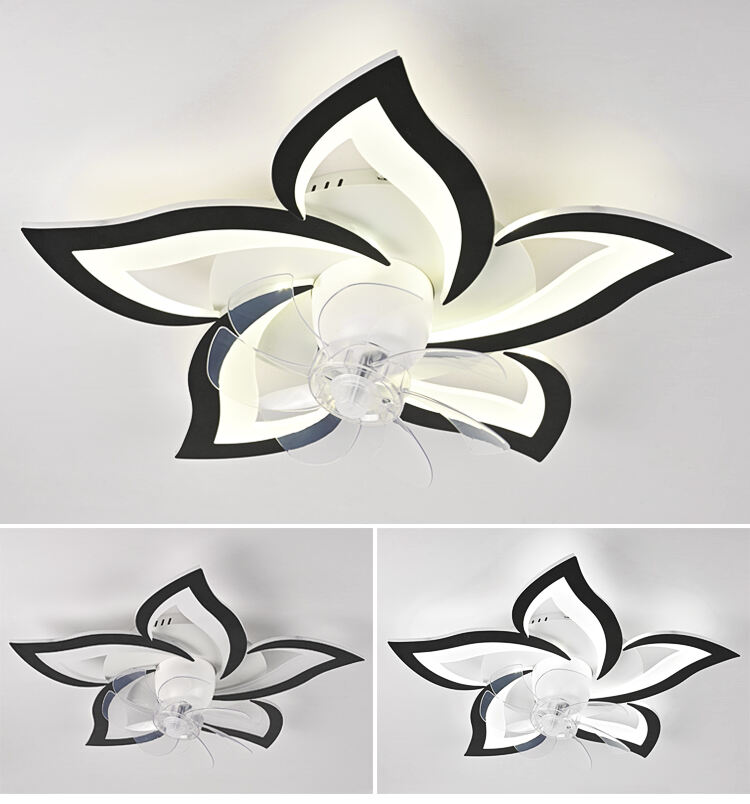 Black Ceiling Fan with Light Fixture Low Profile Ceiling Fans with Light and Remote Control Ceiling Fans with Lights for Bedroom details