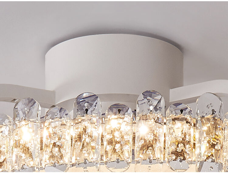 5 Shades Luxury Bedroom Led Lamp With Fan Ceiling Fan with Light Flush Mount Low Profile Crystal Caged Fan Light for Living Room factory