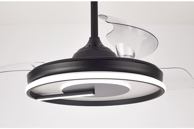 42in Black Ceiling Fan with Light and Remote Control 4 Blades Fan with Lamp 42 Inch Ceiling Fans with Lights for Bedroom manufacture
