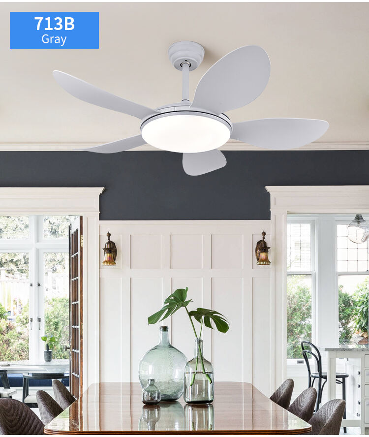72W Flush Mount 42 in White Ceiling Fan with Light and Remote 36 42 48 52 Inch Low Profile Ceiling Fan Light and Remote Control factory