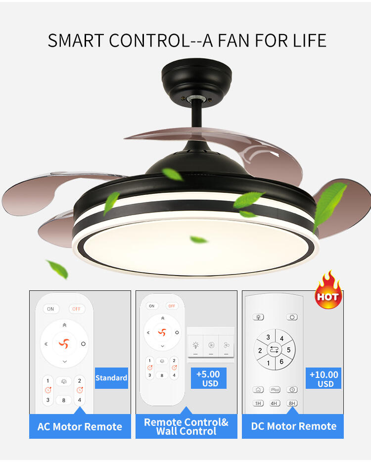 Adopter Fan with Light Household Looking Bedroom Ceiling Fan with Light Led and Remote Control Ceiling Fan with Light for Home manufacture