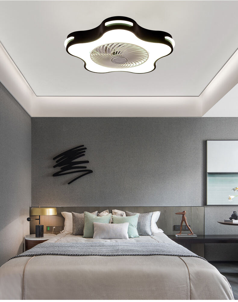 White Ceiling Fan with Light Fixture Low Profile Ceiling Fans with Light and Remote Control Ceiling Fans with Lights for Bedroom details