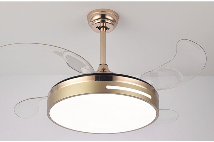 Y095 Modern Remote Control 42 Inch Bladeless 110/220v Ceiling Fans with Lights Lamp Led Designer Luz Con Ventilador Oculto Techo factory