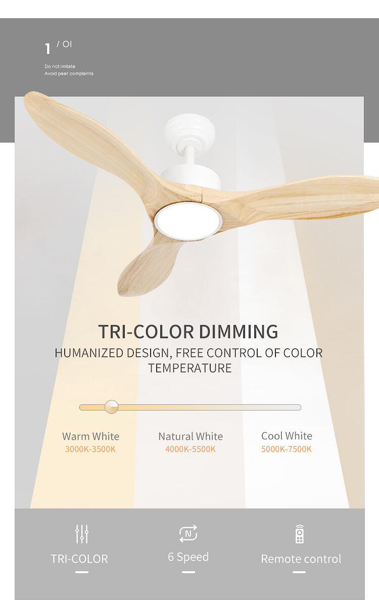 Propeller Ceiling Fan Light Dimmable Minimalist Ceiling Fan with Light 3 Metal Blades LVD Ce EMC Rohs Fan and Light in Ceiling factory