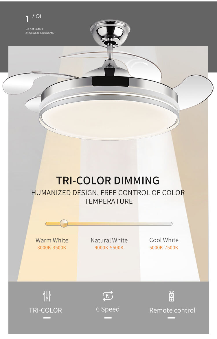 Y188 Modern Remote Control 42inch Bladeless 110/220v  Ceiling Fans with Lights Lamp Led Designer Luz Con Ventilador Oculto Techo factory
