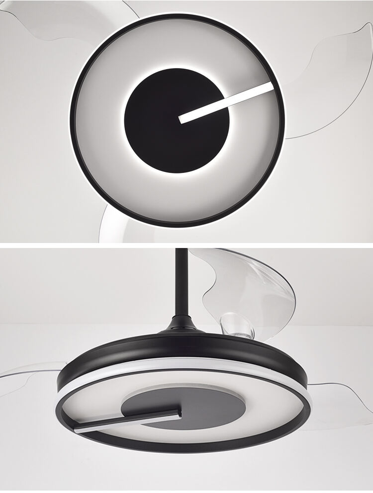 42in Black Ceiling Fan with Light and Remote Control 4 Blades Fan with Lamp 42 Inch Ceiling Fans with Lights for Bedroom details