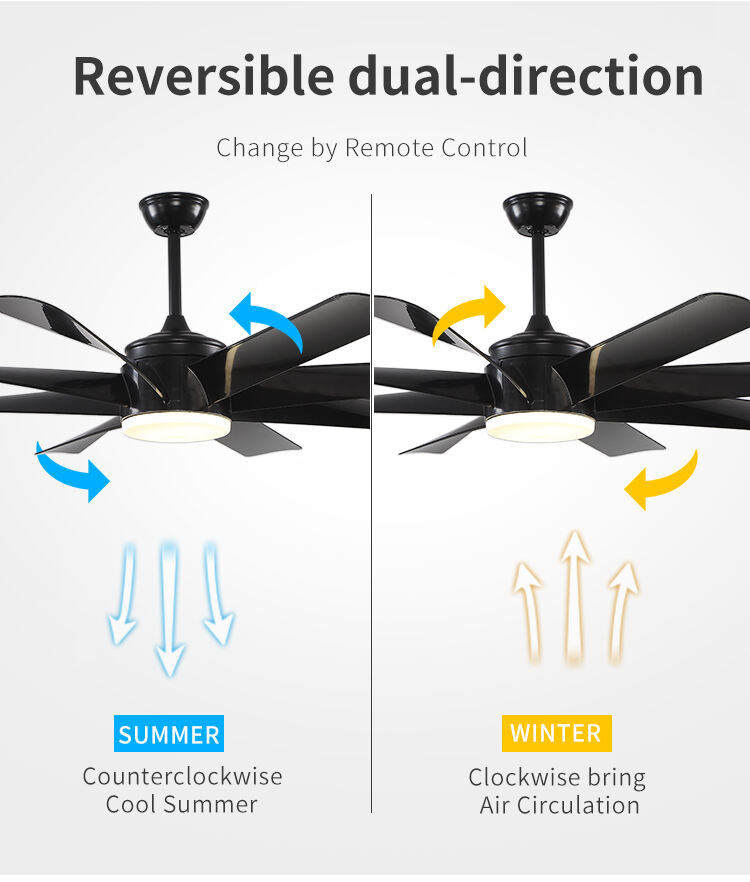 8 Blade Indoor Fan with Light Low Profile Ceiling Fan with Lights Large Modern 60 Inch Ceiling Fan with Light and Remote Control manufacture