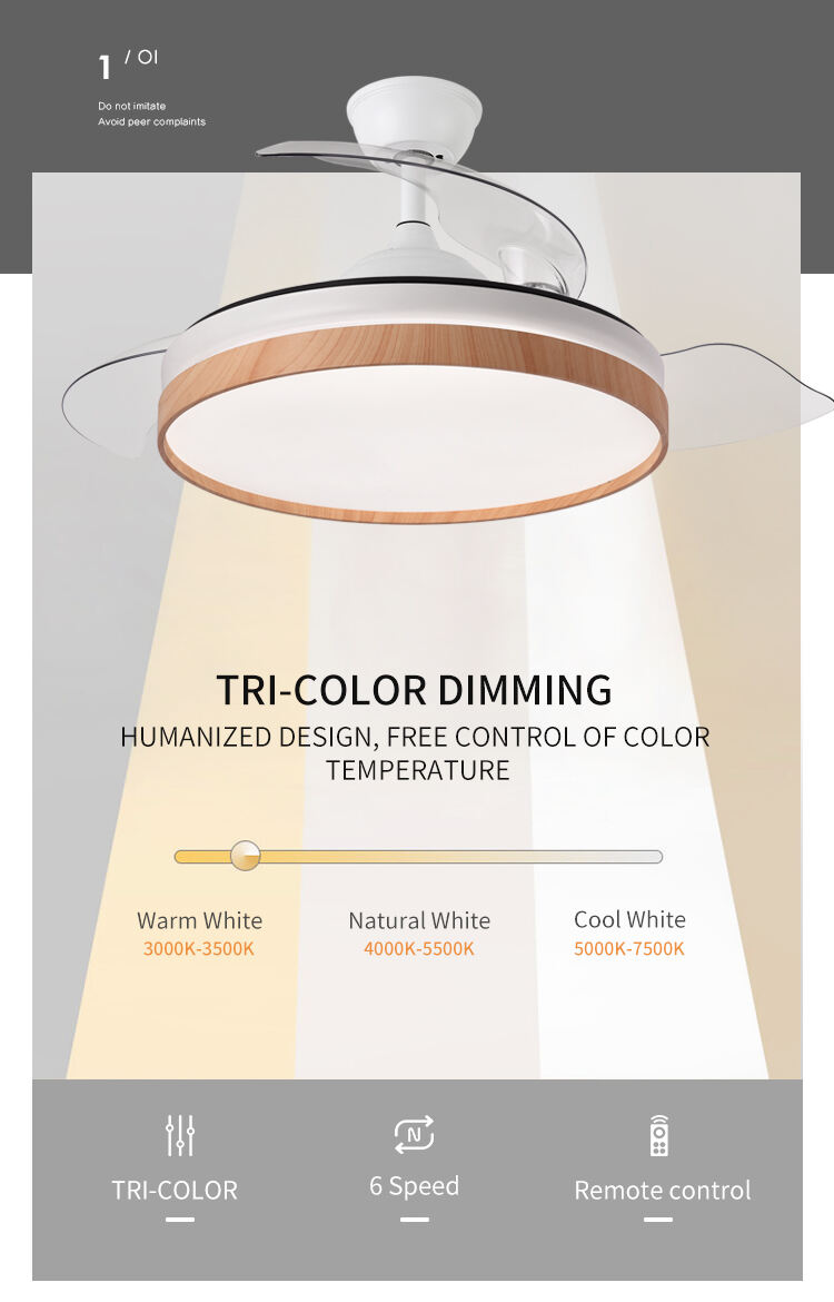 China OEM ODM Led Lamp with Fan Retractable Ceiling Fan with Light Led Rotating Ceiling Fan with Light and Remote Control factory
