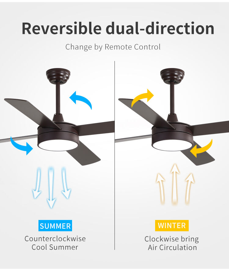 2025 New 42INCH 52INCH Indoor Ceiling Lamps with Fans Ceiling Fan Lamp with Remote Control Fan with Light for Bedroom supplier