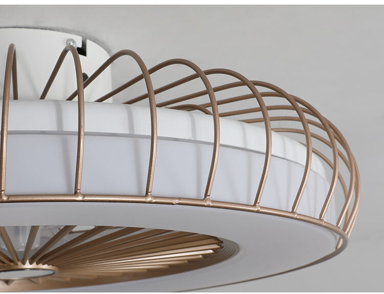 Flush Mount Cage Ceiling Fan Light Farmhouse Caged Rattan Style Ceiling Fan Light Vintage Ceiling Fan with Light for Bedroom details