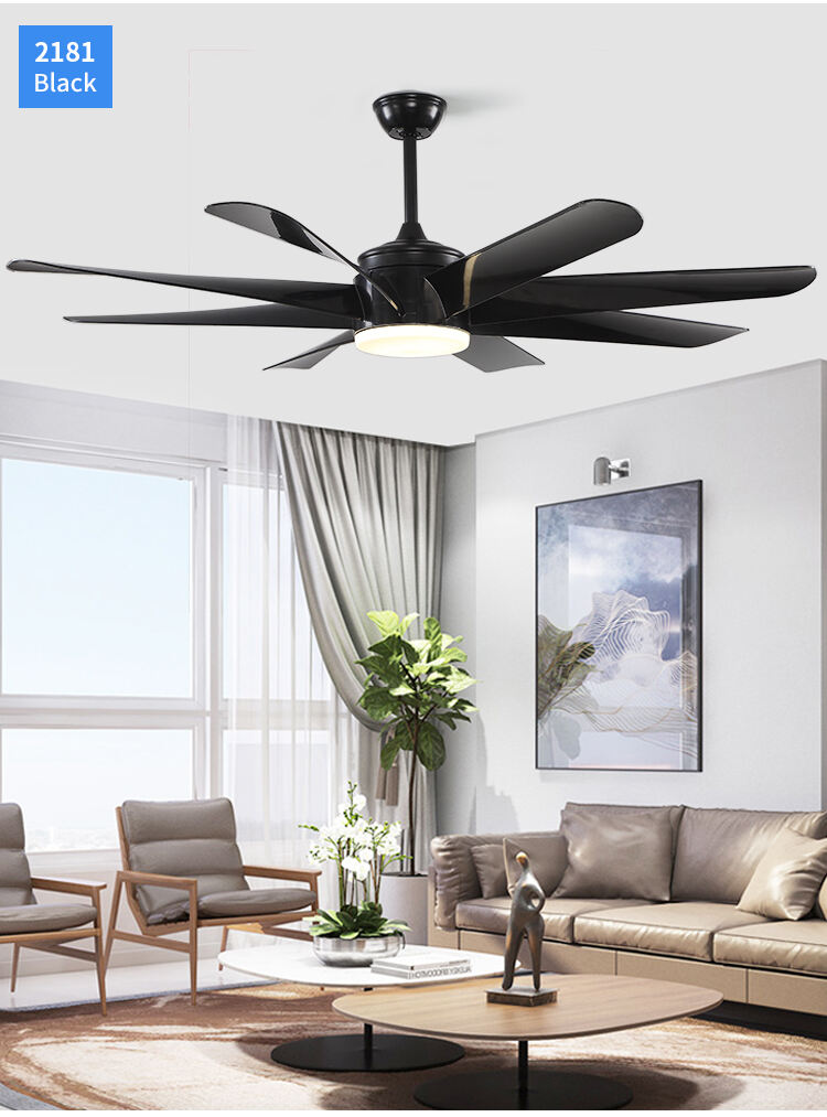8 Blade Indoor Fan with Light Low Profile Ceiling Fan with Lights Large Modern 60 Inch Ceiling Fan with Light and Remote Control details