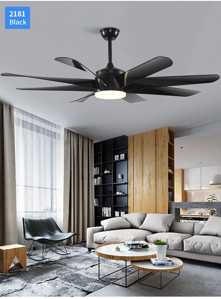 8 Blade Indoor Fan with Light Low Profile Ceiling Fan with Lights Large Modern 60 Inch Ceiling Fan with Light and Remote Control details