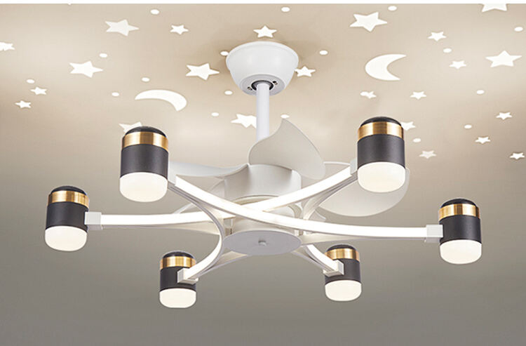 Bedroom Fan Light Ceiling Fan with Light and Remote 52 Inch White and Gold Ceiling Fan with Light for Bedroom supplier