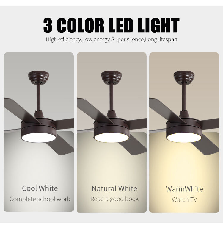 2025 New 42INCH 52INCH Indoor Ceiling Lamps with Fans Ceiling Fan Lamp with Remote Control Fan with Light for Bedroom details