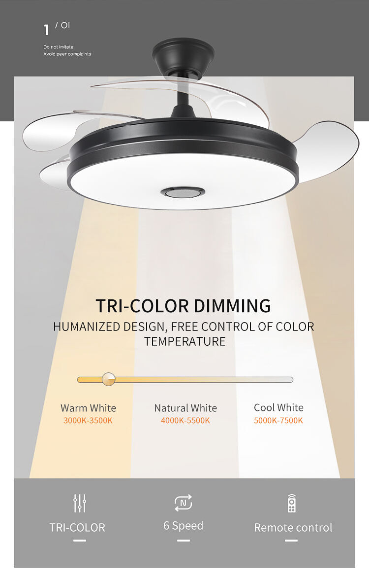 42in Black Ceiling Fan with Light and Remote Control 4 Blades Fan with Lamp 42 Inch Ceiling Fans with Lights for Bedroom supplier