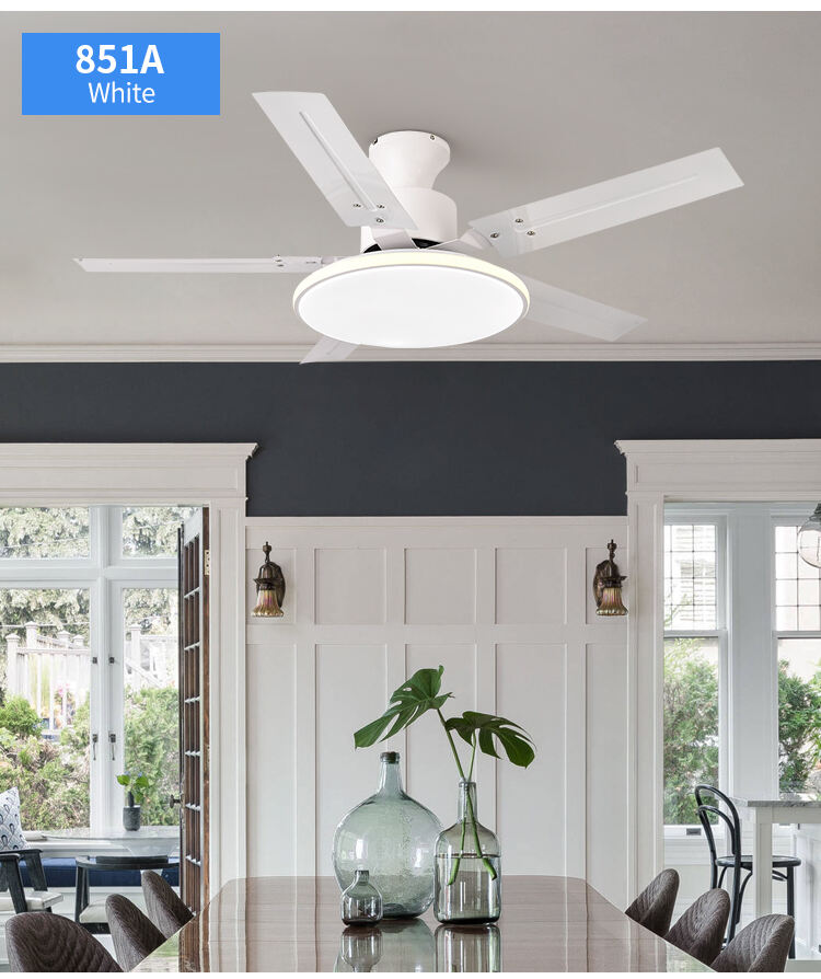 Good Flush Mount White Indoor Ceiling Fans with Light and Remote 42 52 Inch Black Modern Wifi Ceiling Fan Light Kit for Bedroom supplier