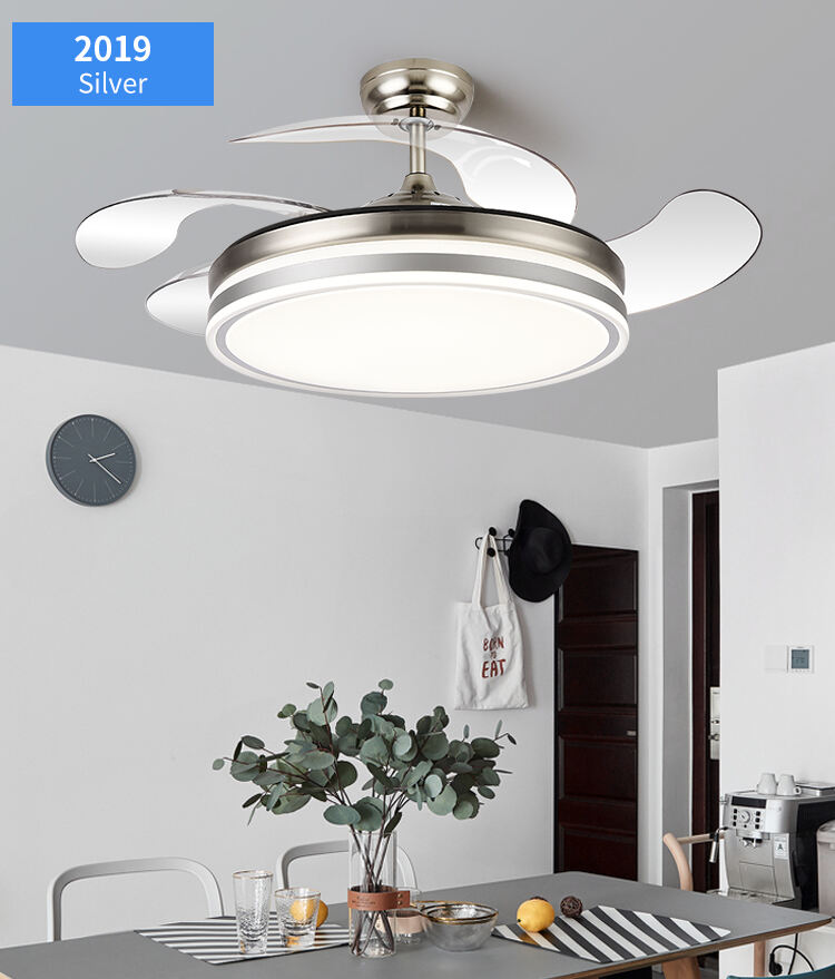 Modern White Ceiling Fan with Light for Bedroom 110V 220V Fan Lamp 72w Led Ceiling Fan Light and Remote Control 3 Color Dimmable details