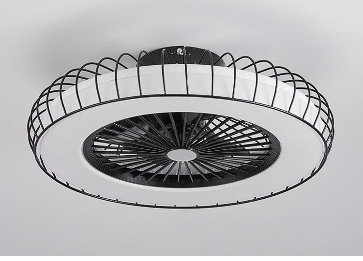 Flush Mount Cage Ceiling Fan Light Farmhouse Caged Rattan Style Ceiling Fan Light Vintage Ceiling Fan with Light for Bedroom details