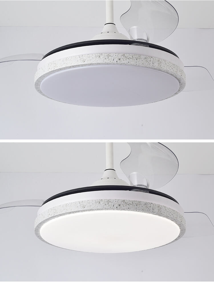 Y039 Modern 42 Inch Bladeless LED Ceiling Fans Remote Control 110/220v Lamp Lights Designer Luz Con Ventilador Oculto Bedrooms details