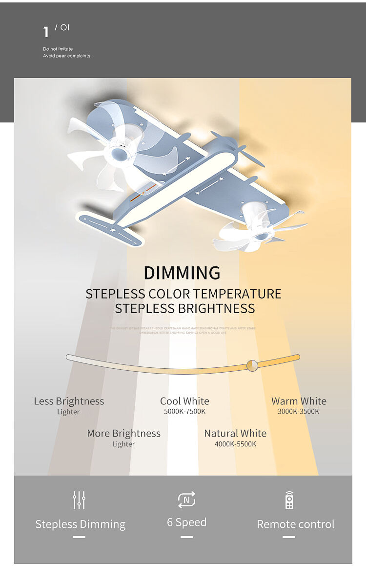 App Control Tuya Alexa Airplane Ceiling Fan Light Kids Lighting Ceiling with Fan Children Ceiling Fan with Light for Kids Room details