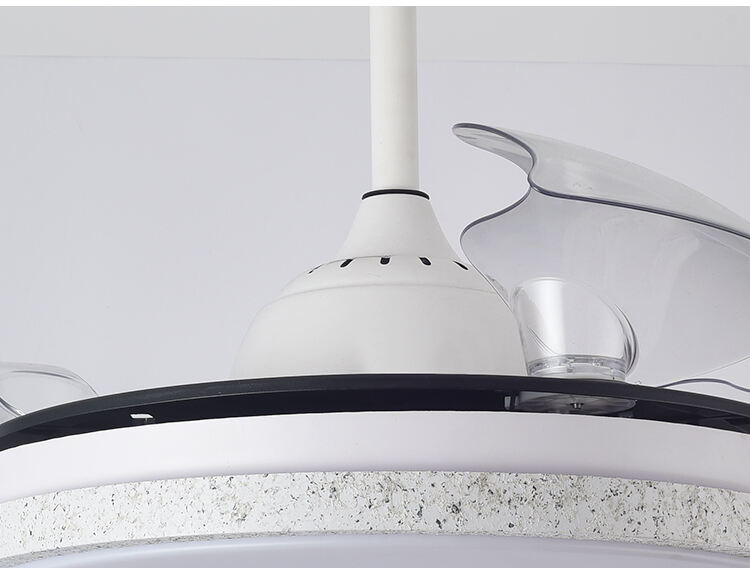 Y039 Modern 42 Inch Bladeless LED Ceiling Fans Remote Control 110/220v Lamp Lights Designer Luz Con Ventilador Oculto Bedrooms manufacture