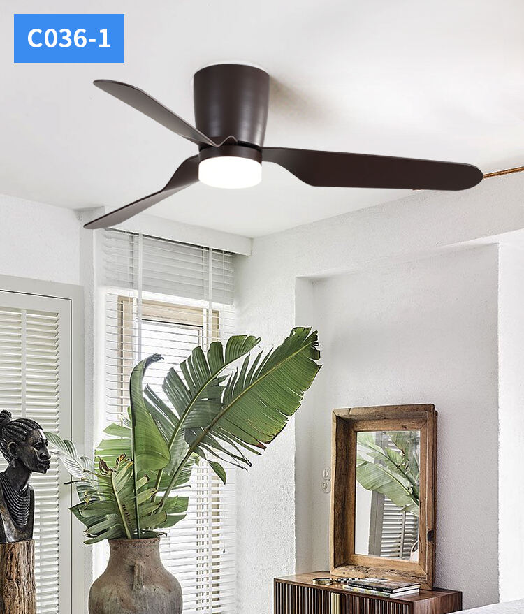 3 Blades Modern 52 Inch Low Profile Ceiling Fan with Light and Remote Flush Mount 52 Inch Led Ceiling Fan with Light and Remote details