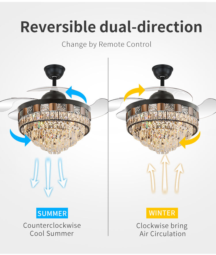 Y113 Crystal Chandelier Fan with 42inch with Remote Control Ceiling Fans with Crystal Chandeliers factory